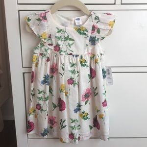 NWT White floral dress Old Navy 18-24 M